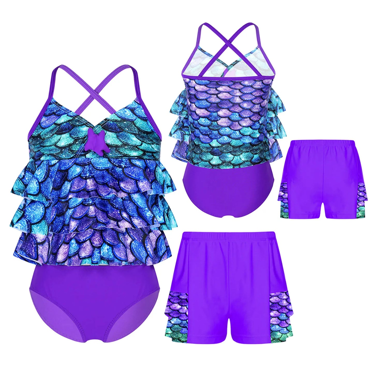 Ruffled mermaid Top with shorts