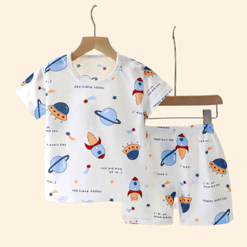 Children Summer Short Sleeve shorts set