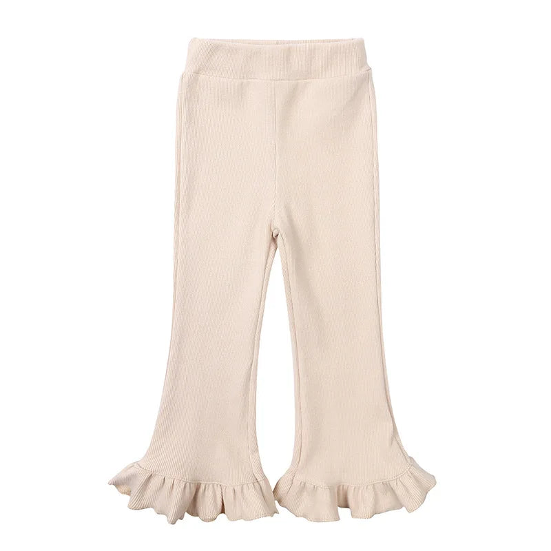 Girls Solid Elasticity Cotton pants