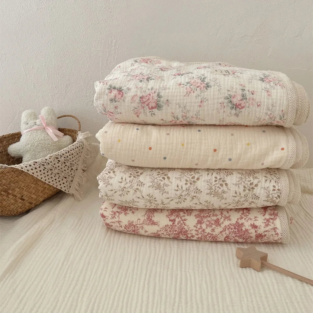 Newborn Fleece Cotton Muslin Bedding