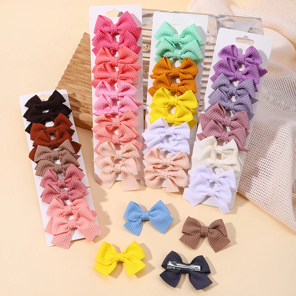 10Pcs Ribbon Bowknot Hair Clips