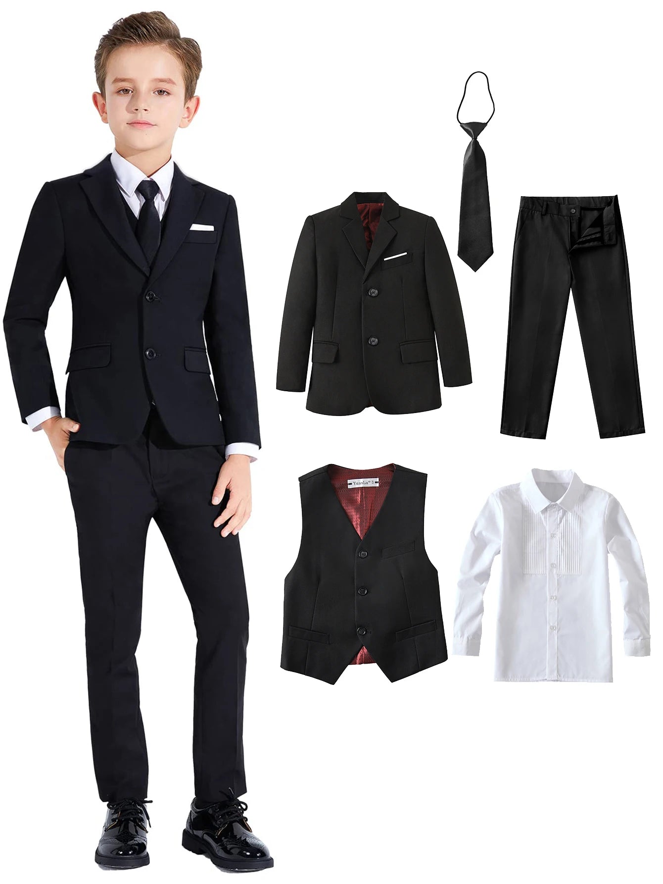 Boys Formal Suits 5 Piece Slim Fit