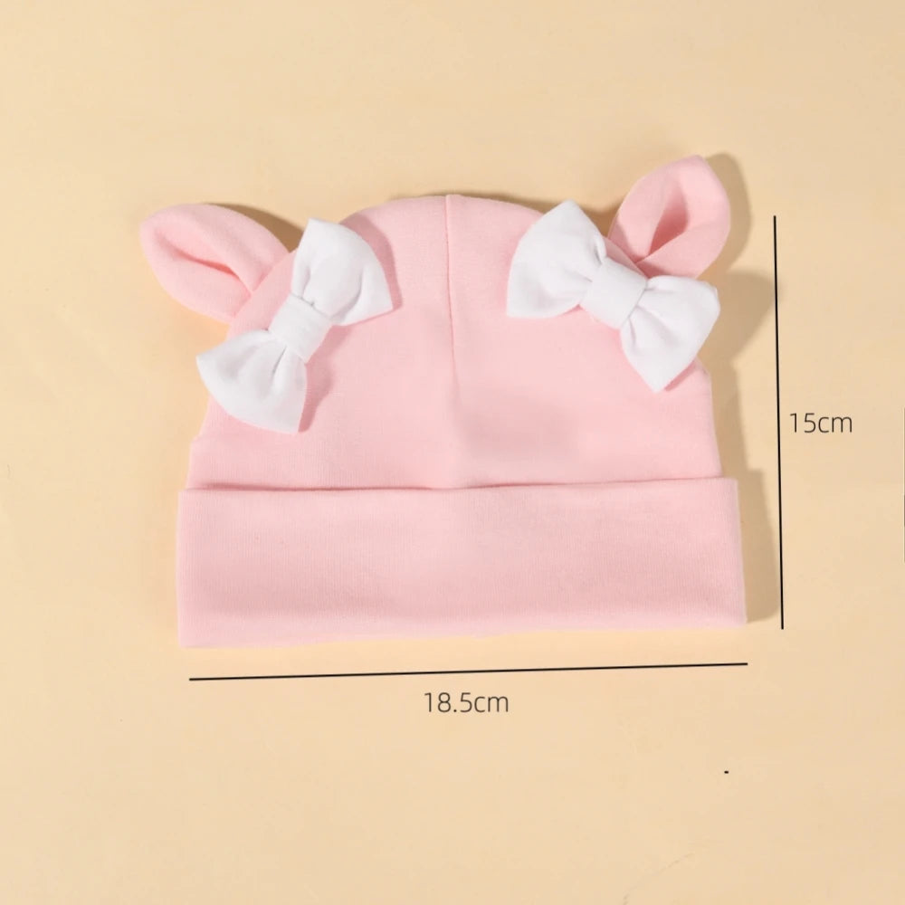 Bunny ears bow tie beanie