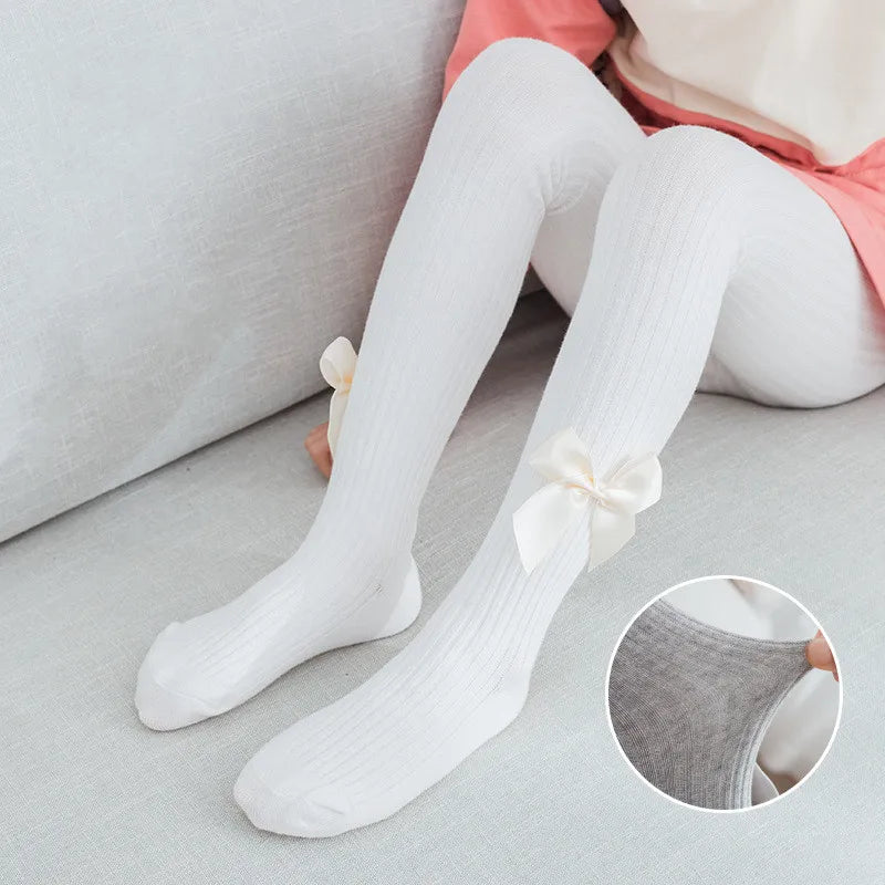 Children Cotton Tights Bowknot