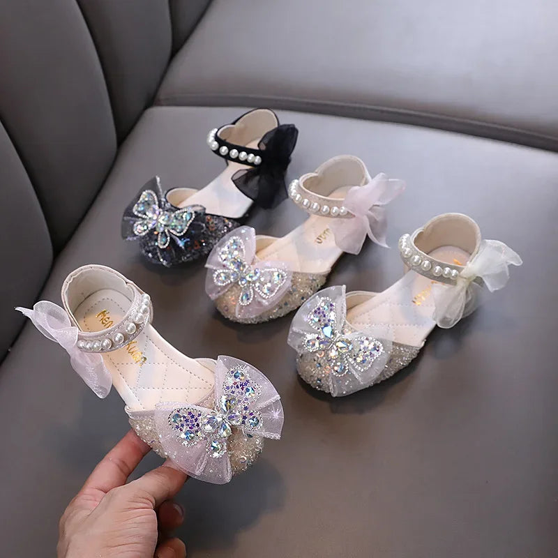 Girl Shoes butterfly Bow pearls