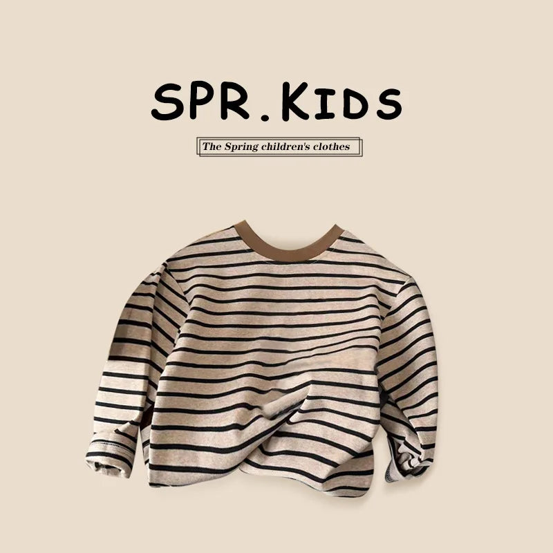 Cotton Striped Long Sleeve T-shirts