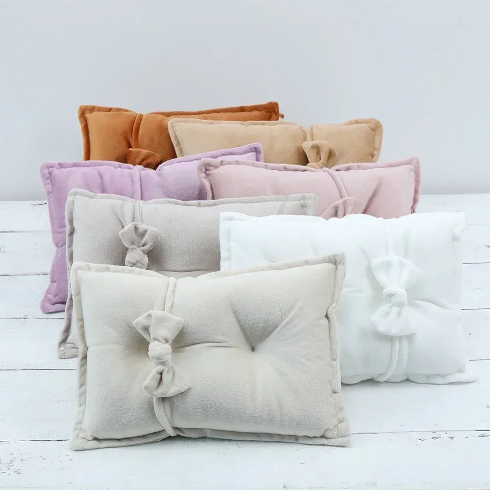 Velvet Baby Pillows w/Bowknot head band