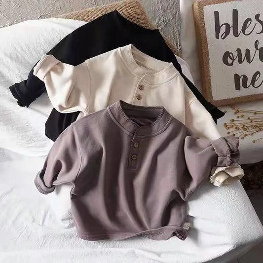 Casual Long-sleeved T-shirt Cotton