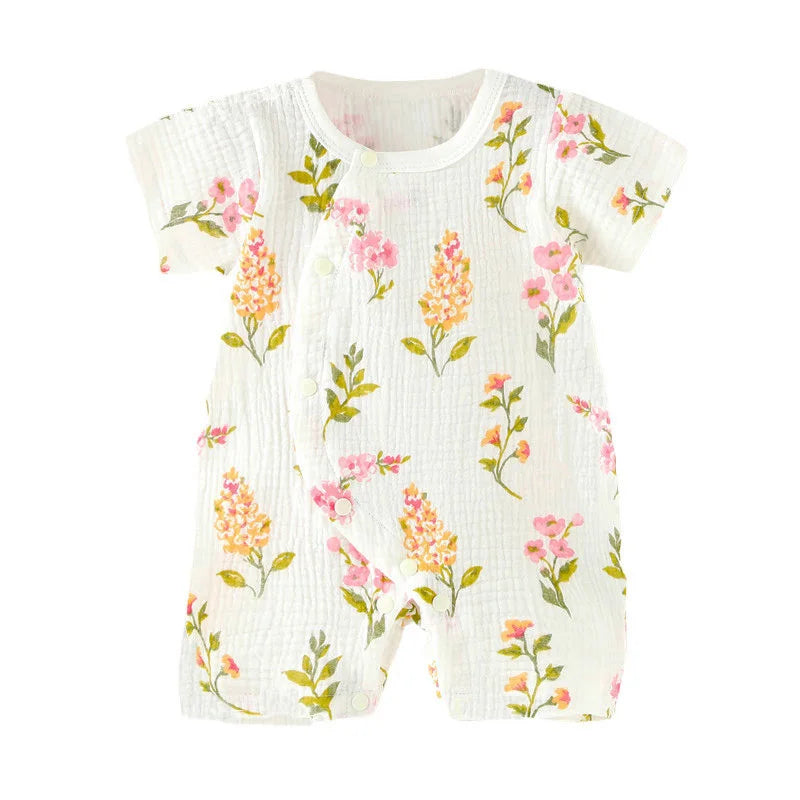 Muslin Cotton Short Sleeve Romper 0-2