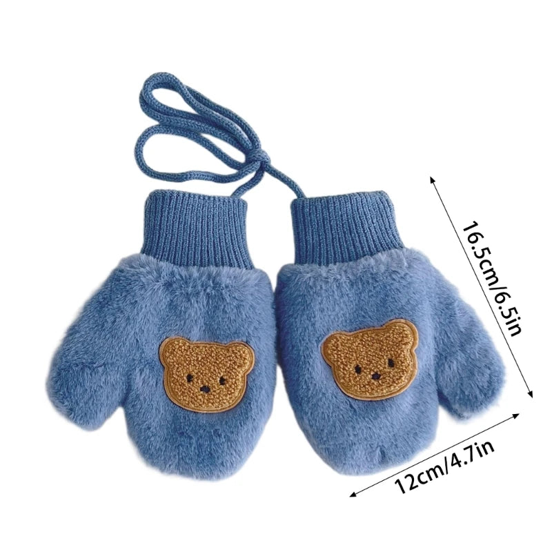 Warm Cartoon Bear Baby Mittens