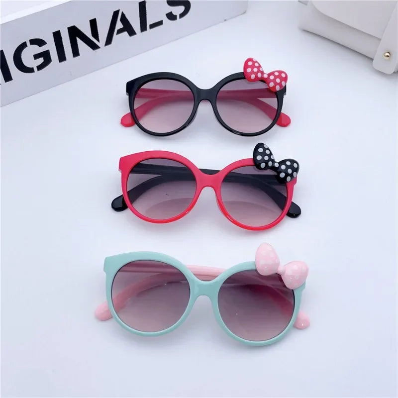 Girls Shiny Bowknot Sun Glasses