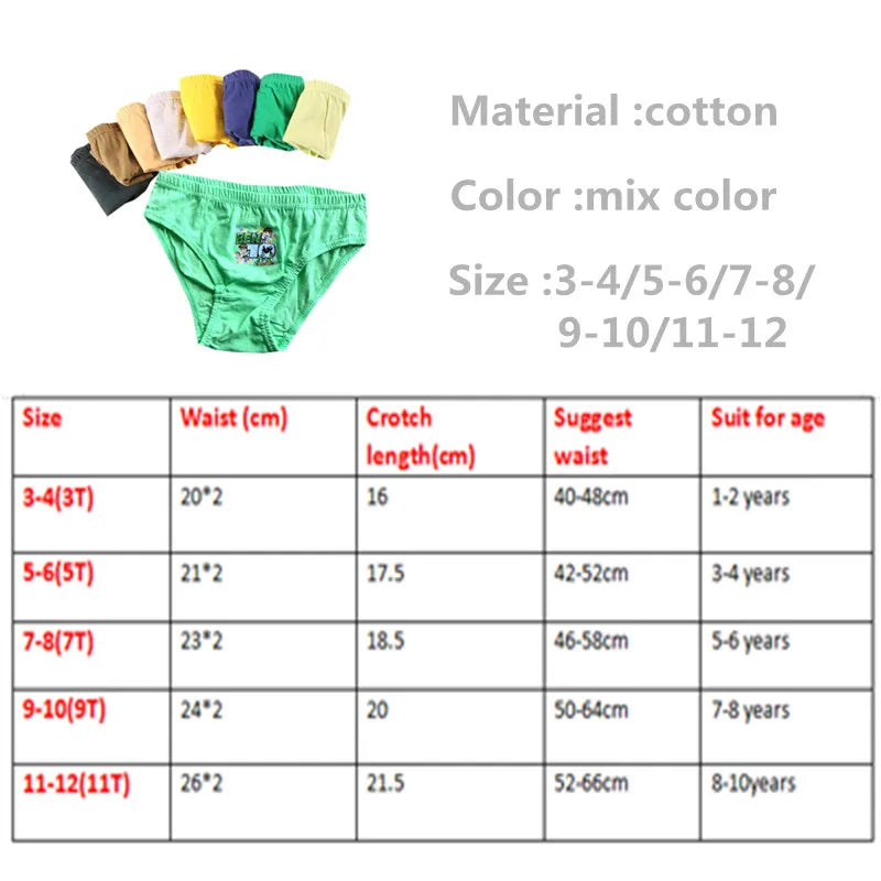 12pcs/kids Cotton Underwear