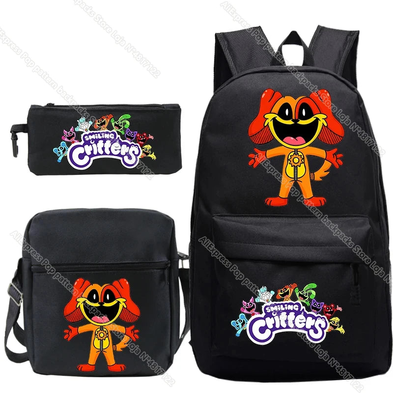 Smiling Critter Children Backpack 3Pcs