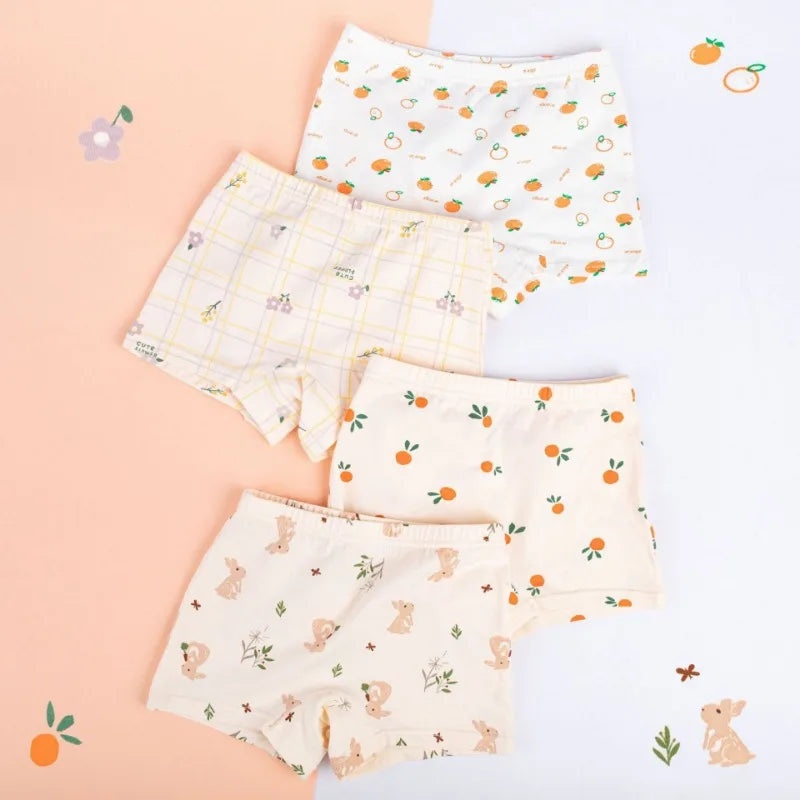 4PCS Girls Cotton Soft underwear