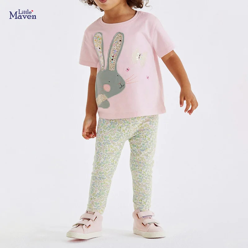 Cartoon Rabbits Tops Pants Cotton