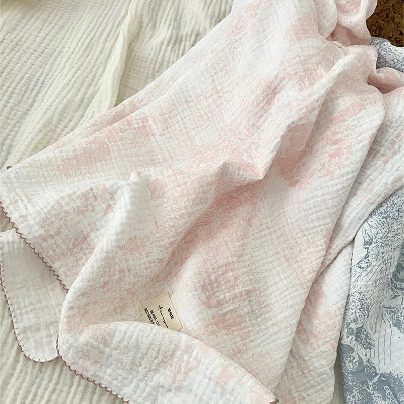 Floral Soft Cotton Muslin Blanket