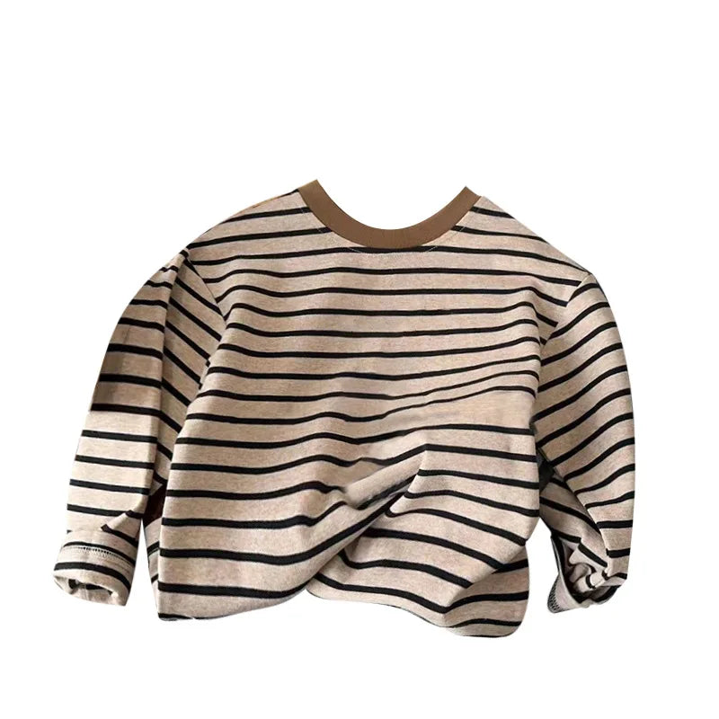 Cotton Striped Long Sleeve T-shirts