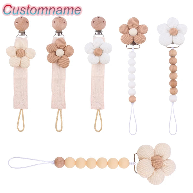 Baby flower Pacifier clip