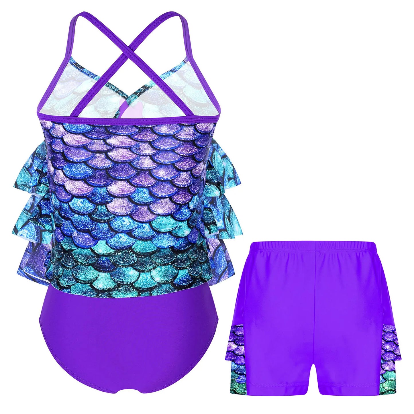 Ruffled mermaid Top with shorts