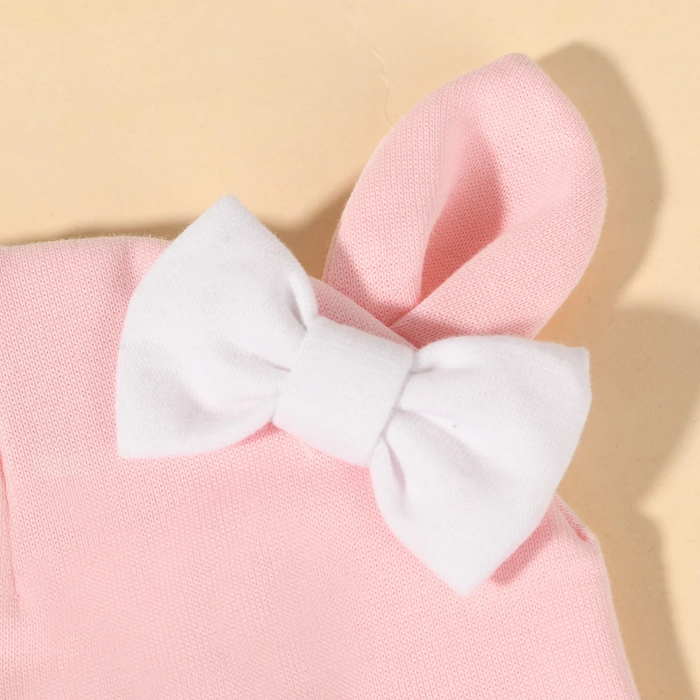 Bunny ears bow tie beanie