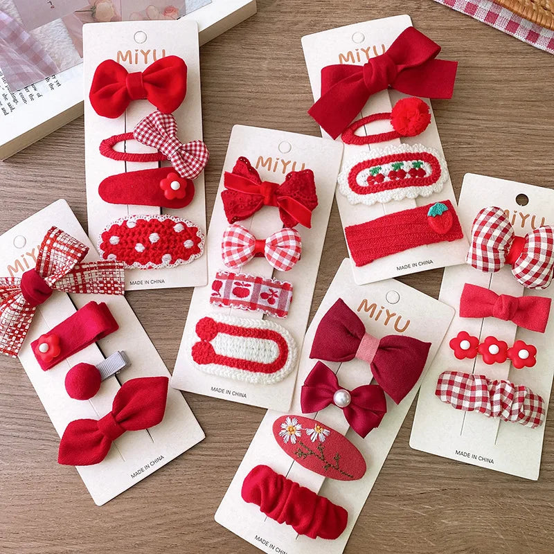 2/4PCS Red Fabric pins