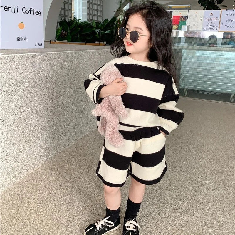 Cotton Stripe Hoodie set