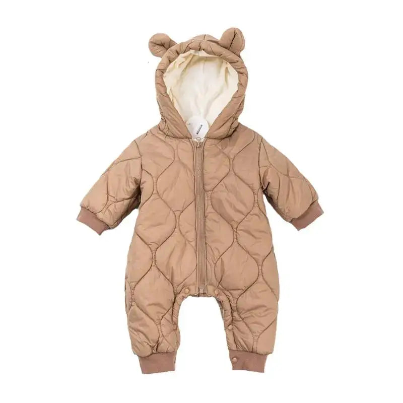 Baby Fleece Lining Hooded Rompers