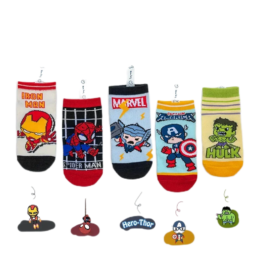 5 Pairs superhero Children Socks