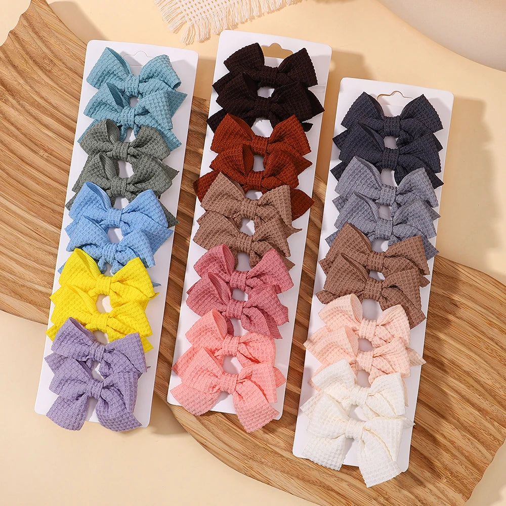 10Pcs Ribbon Bowknot Hair Clips