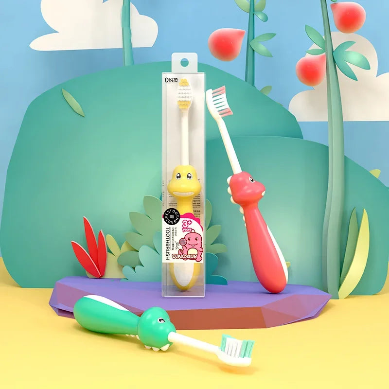 3Pcs Cute Dinosaur Toothbrush