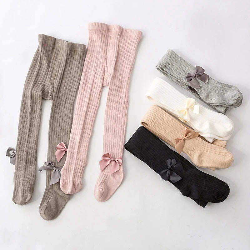 Children Cotton Tights Bowknot