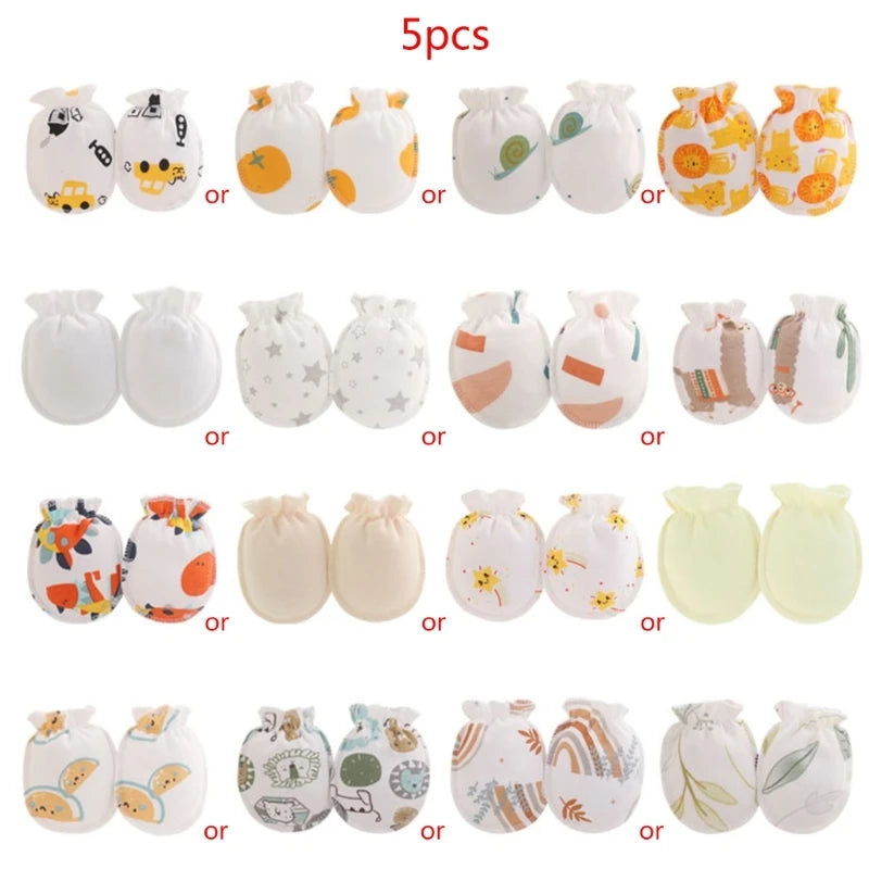 5Pairs Baby Anti-Scratch Gloves