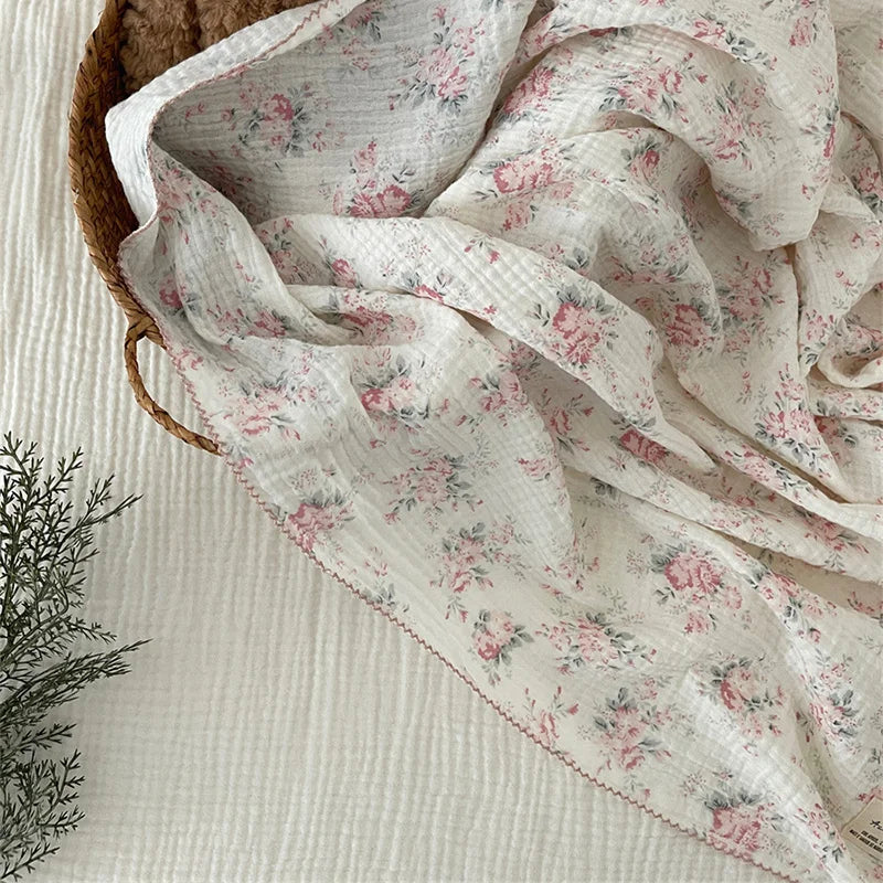 Floral Soft Cotton Muslin Blanket