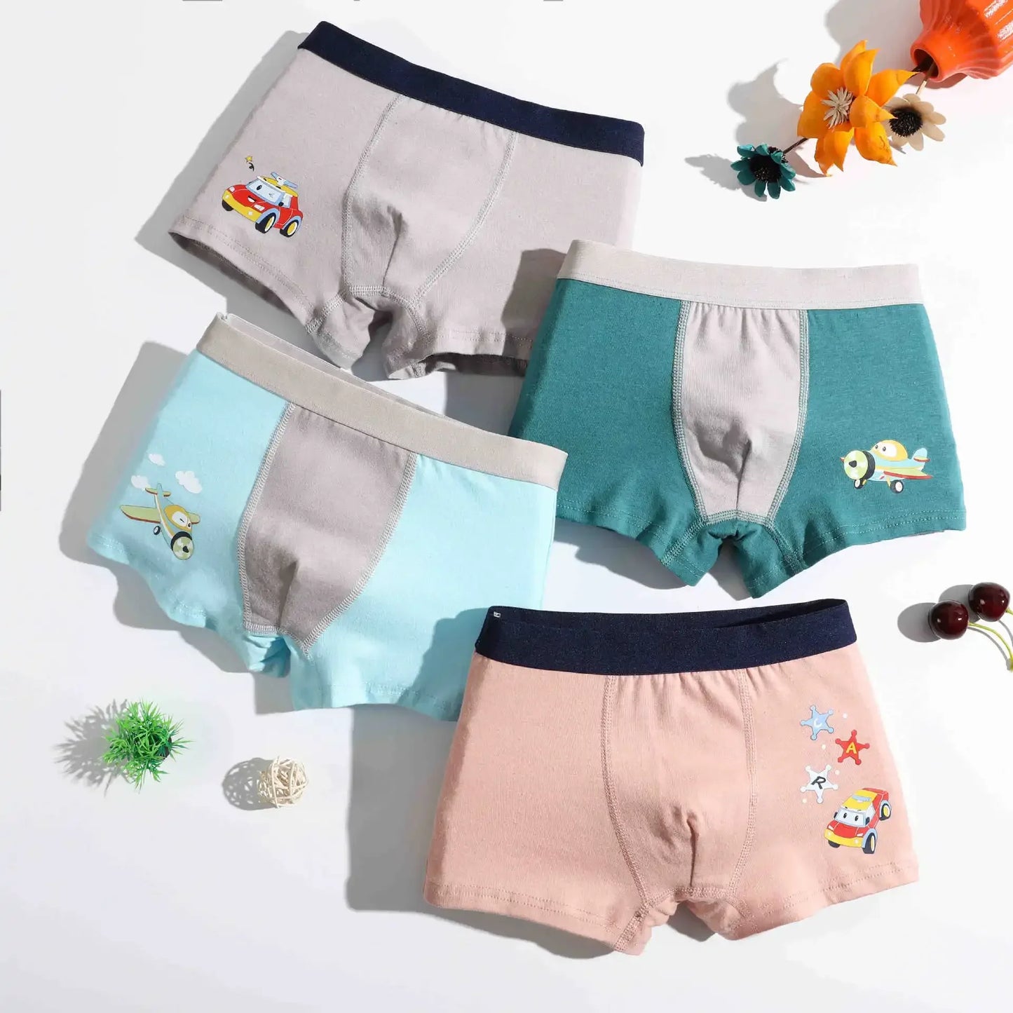 4pc Boys Boxer Cotton Underwear