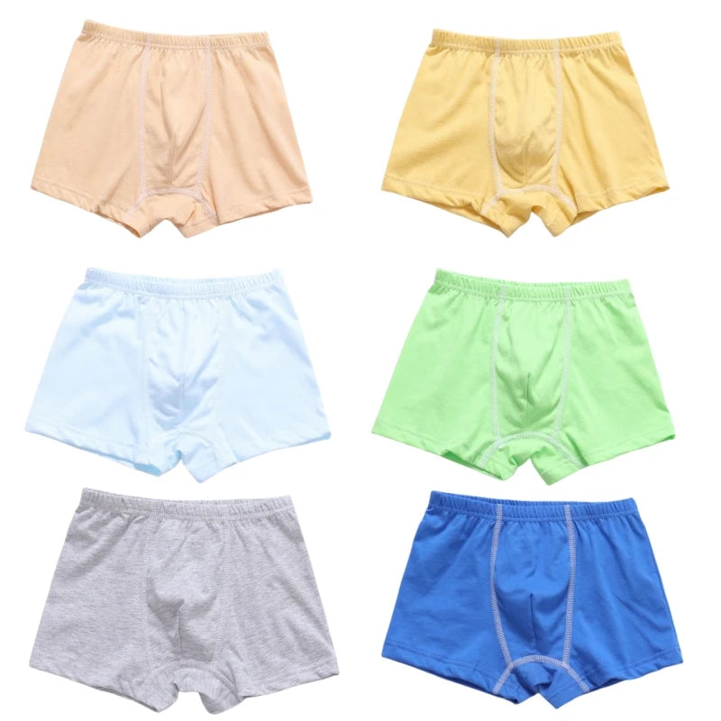 6pc Boys Boxer Solid Underwear