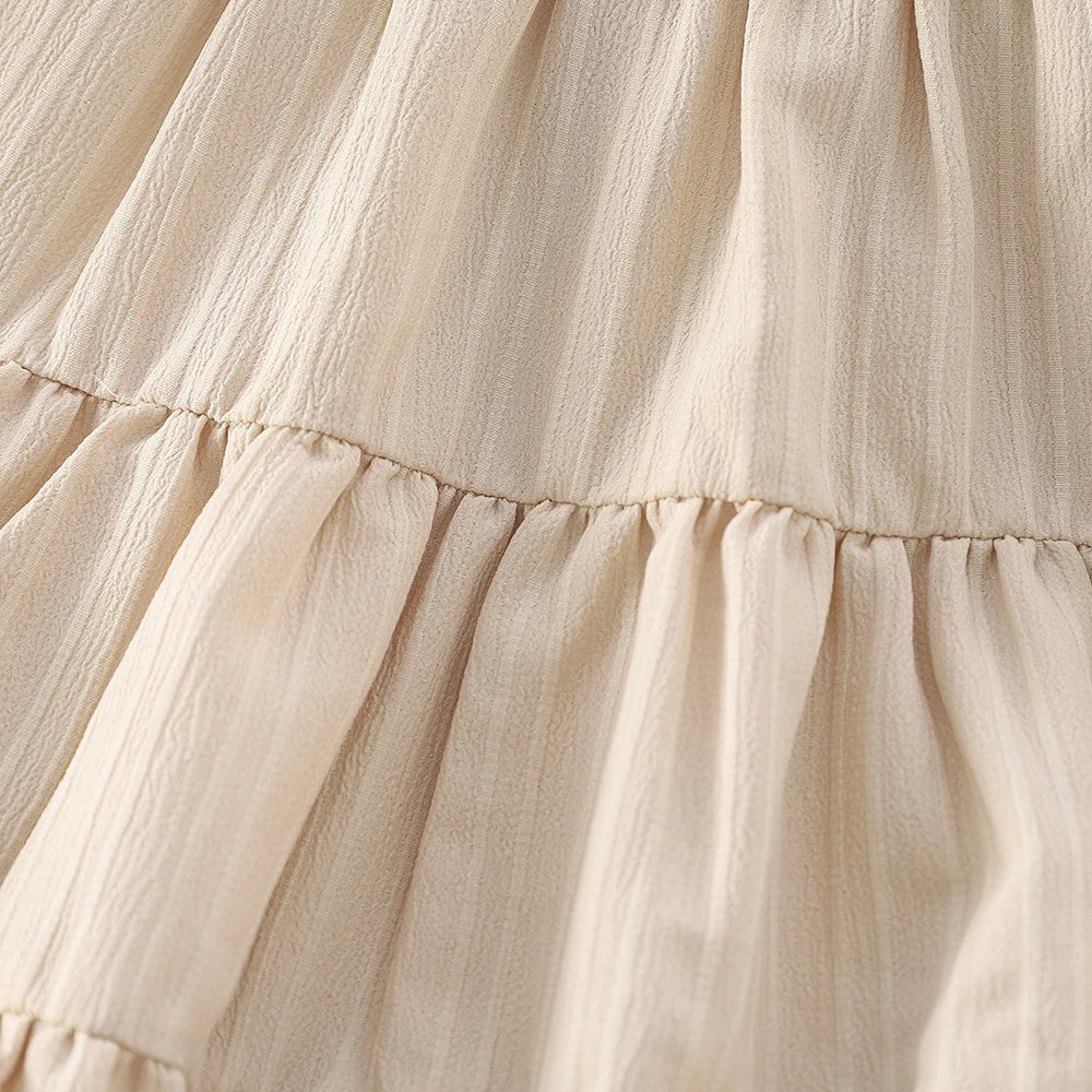 Summer Solid Color Pleated Dress