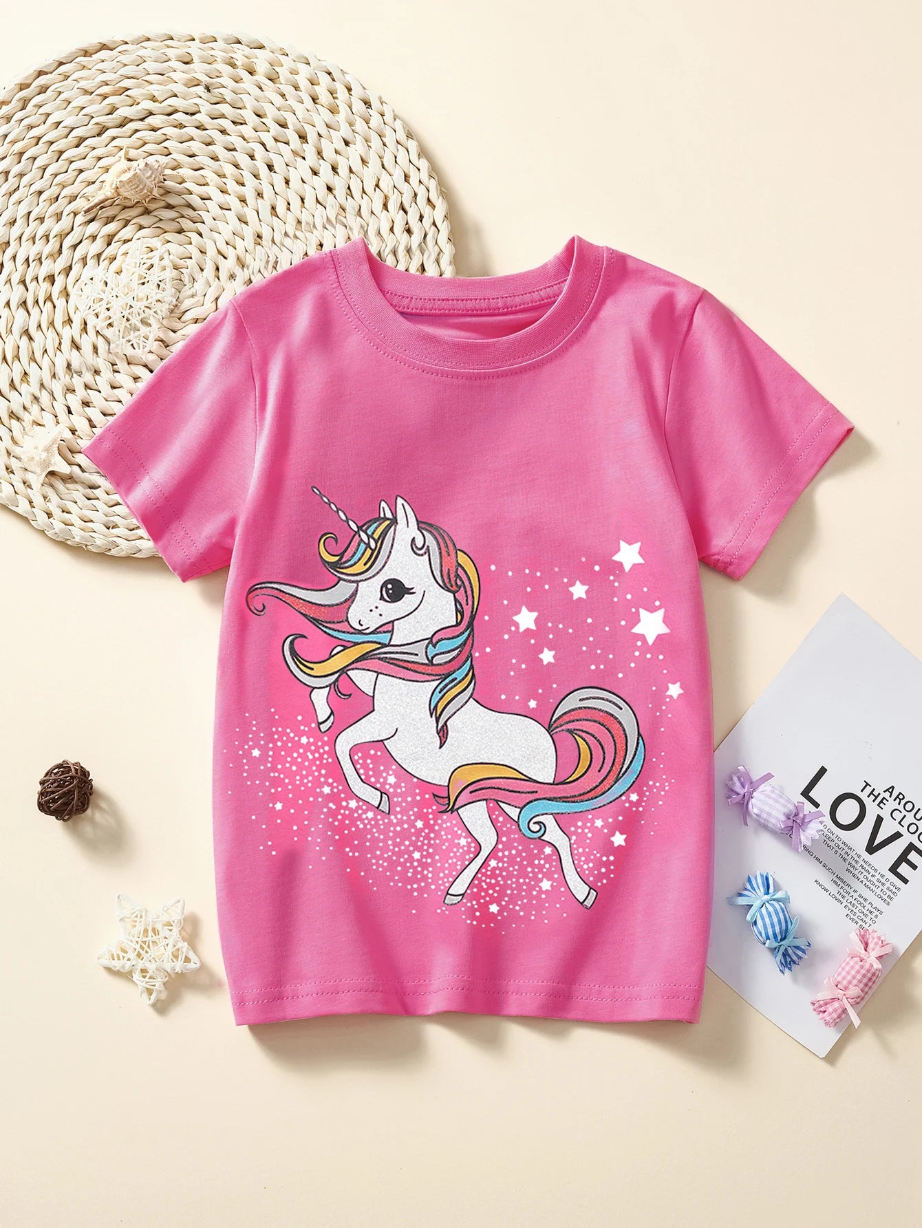 short sleeve T-shirt unicorn print