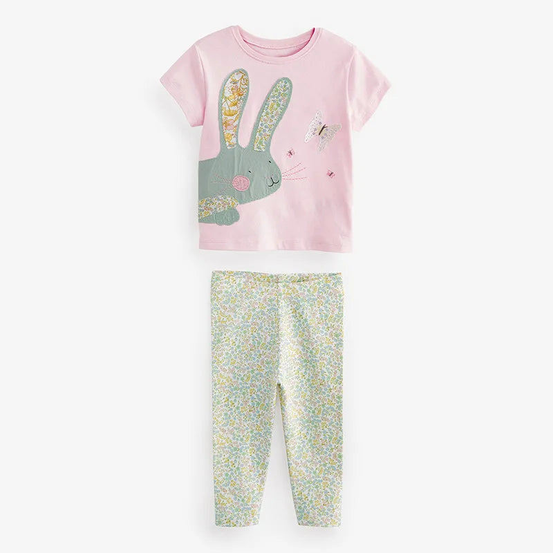 Cartoon Rabbits Tops Pants Cotton