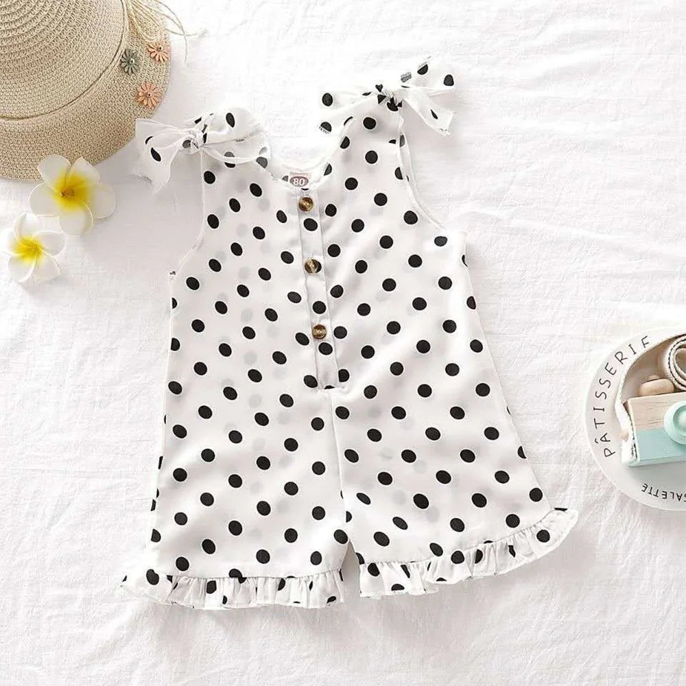 Girls Overalls Polka Dot Jumpsuit