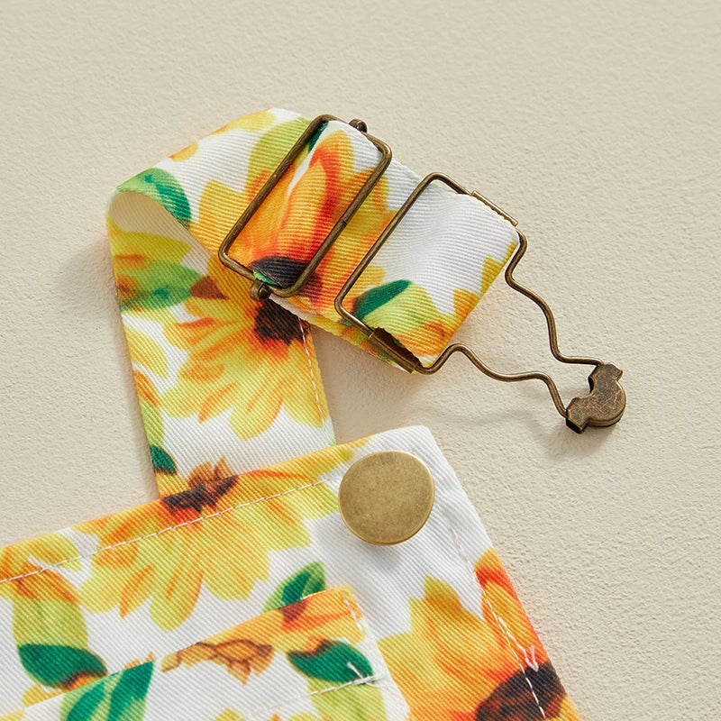 Sleeveless Sunflower Print Jumpsuit