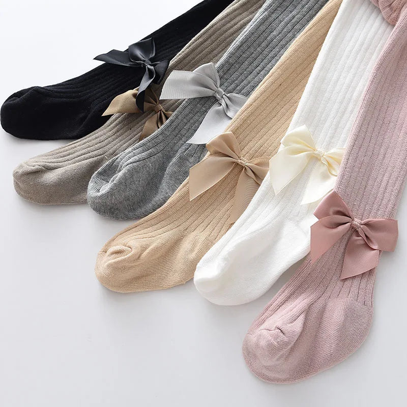 Children Cotton Tights Bowknot