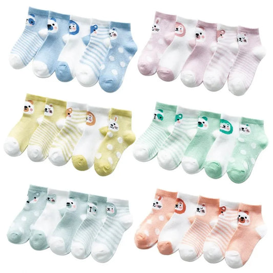 5Pairs Toddler Socks Mesh Thin