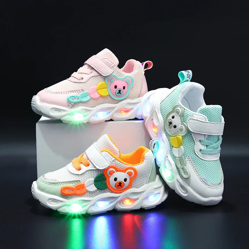 LED Kid Sneakers Mesh Shoes