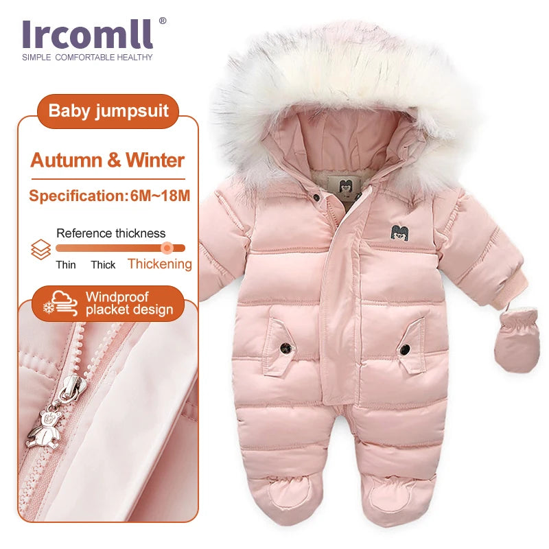 Thick Warm Hooded Fleece Snowsuit