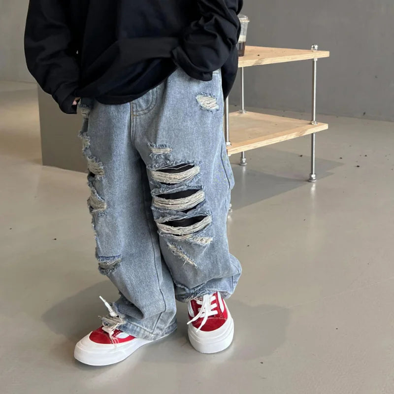 Loose ripped jeans for toddlers