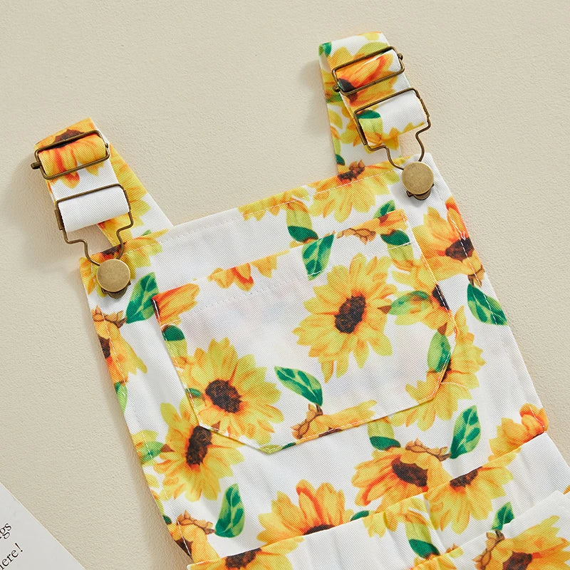 Sleeveless Sunflower Print Jumpsuit