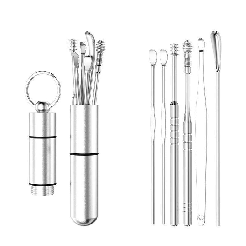 Metal Earscoop Earwax Picking Tool Set