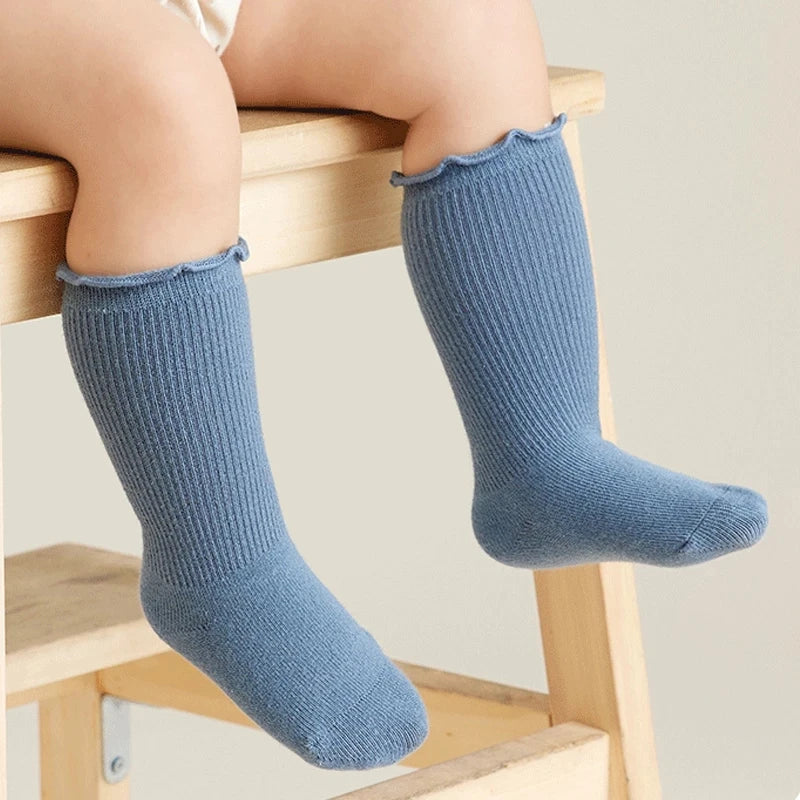 2Pair Toddler Ruffle Knee Socks