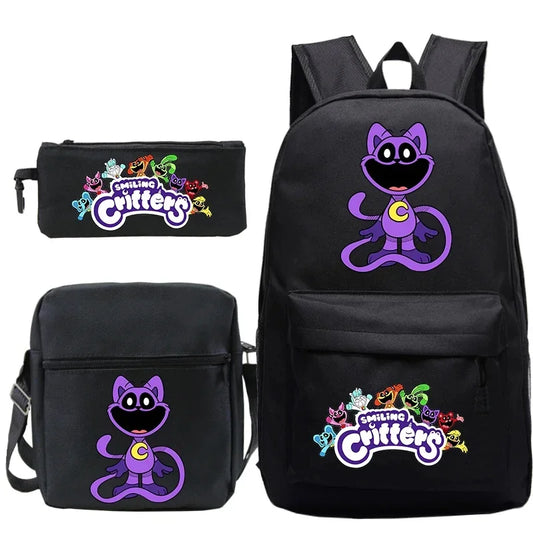 Smiling Critter Children Backpack 3Pcs