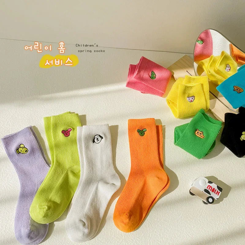 Socks Candy Colour Cartoon prints 3prs